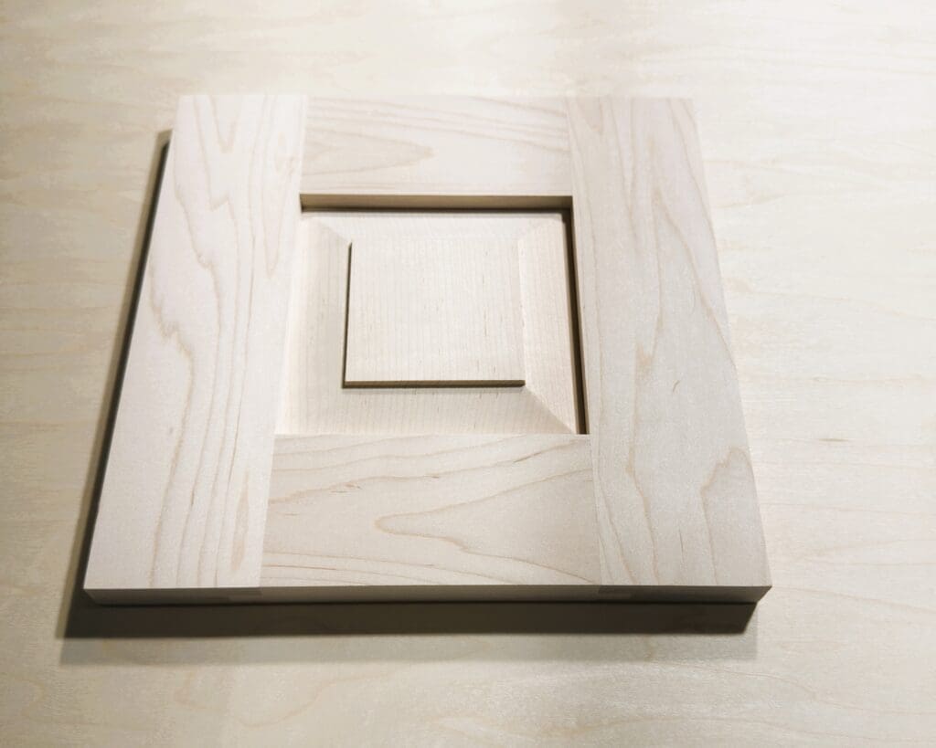 Raised-panel door sample with Slant raised-panel profile