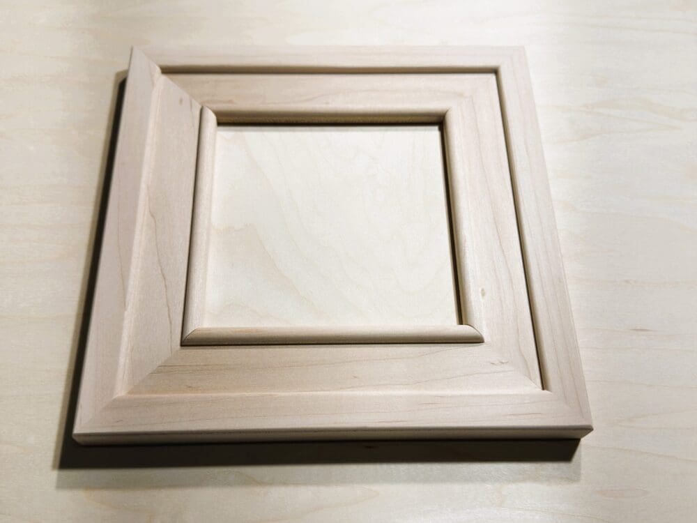 Mitered flat-panel door sample with 3/8″ bead profile
